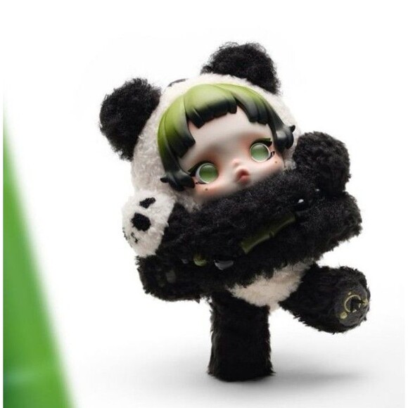 POP MART Skullpanda LAZY Panda Plush Doll Pendant LIMITED EDITION Green / Black - Picture 9 of 9